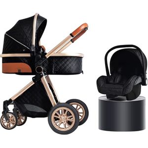 Luxe Kinderwagen 3 in 1 - Wandelwagen - Kinderwagen - Met Autostoel - Kinderwagen Maxi Cosi – Buggy 3 in 1 - Zwart