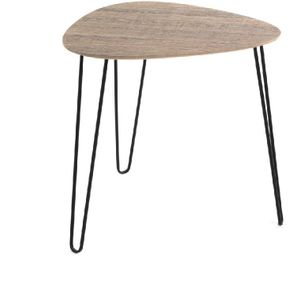 Bijzettafel melamine eiken driehoekig 48cm hoog