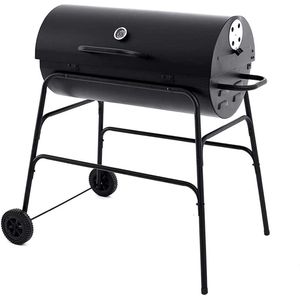 XL Houtskool Barbecue - BBQ - Verrijdbaar - Cilindervorm - Buitenkeuken