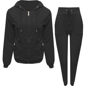 Dames huispak velours/velvet zwart S