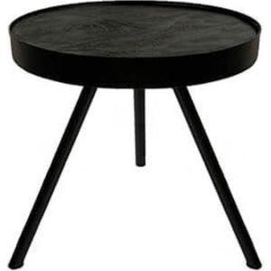 Tafel  - bijzettafel - 3 poot  - zwart houten blad  -  rond 45cm