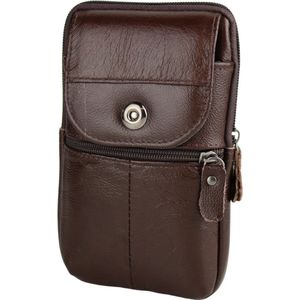 Fana Bags Riemtas Leer Bruin - Incl. Schouderband - Riemtasje Staand - Telefoontas Heren - Kleine Heren Tas