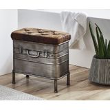 Hocker Old-Metal met opbergruimte