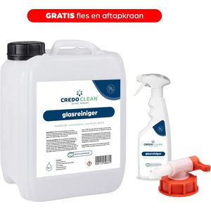 Credo Clean Glasreiniger 5L - Voordeelverpakking - Gratis Fles + Aftapkraan - 100% Streepvrij