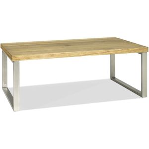 Salontafel | Rechthoek | RVS | Blank eiken | 100x60x38cm