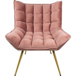 Fauteuil 79x91x93 cm Roze Ijzer Textiel Woonkamer stoel Relax stoel binnen