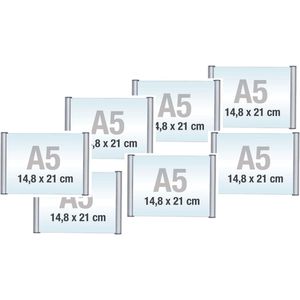 7 pack M65/Bewegwijzeringsborden met Klikprofiel /formaat 9,9x21 cm/wegwijs bordjes/aluminium deurbordjes/naambordje kantoor/route bordje/aanwijs bordje/zelfklevend/verwijs bord/ informatie bord.