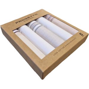 Zakdoeken - meerkleurig - camel - gestreept - cadeauverpakking