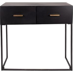 Sidetable 80x33x80 cm Zwart Ijzer Rechthoek Wandtafel Haltafel Console Tafel