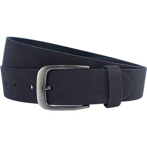 Fana Belts Leren Riem Nubuck Zwart - Taillemaat 90 cm - Brede Riem Dames / Heren - Suede riem - Broekriem