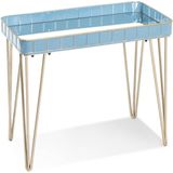 Haltafel blauw goud met spiegelglas 60cm breed