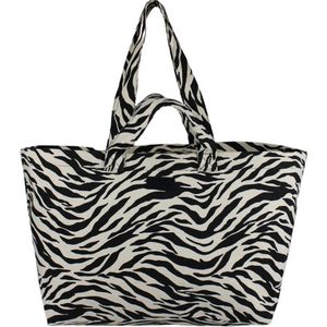 Fana Bags Strandtas Zebra - Dames Shopper - Grote Strandtas XL - Weekendtas met Rits - Tas Zebraprint
