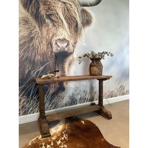 Sidetable - Hout - wandtafel - haltafel - Kloosterpoten - Landelijke woonaccessoires - meubels