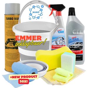 Car Cleaning Set Pro - Auto Schoonmaak set - Pro - 58 Delig - Auto - Motor - Caravan - Turbo wax - auto shampoo