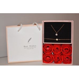 Valentijn cadeau voor haar - Moederdag cadeau - Sieraden doos - cadeau voor vriendin - Cadeautje voor vrouw - Valentijn Geschenkset - Geschenkdoos - Blackfriday - gouden ketting -gouden armband -dames sieraden- kerst cadeau