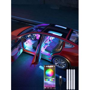 Auto Interieur Verlichting met App bediening + Voice Controll - led strip - Auto Verlichting - RGB Binnenverlichting LED Strips - Auto Sfeerverlichting - Auto Accessories - auto led - Valentijn cadeau