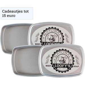 Loofys Zeepblikje Rechthoekig (set van 2) - Opbergdoosje voor Body Bars - Herbruikbaar Zeepbakje & Reisblikje - Plasticvrij & Duurzaam