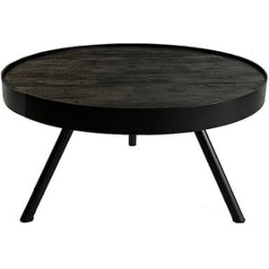 Tafel - bijzettafel - 3 poot - zwart houten blad - rond 60cm - By Mooss