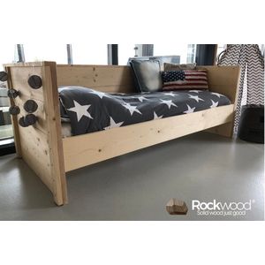 Rockwood® Bedbank Mike inclusief montage met lattenbodem en 2 opberglades white wash