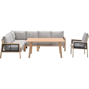 Garden Impressions San Capri lounge dining set 6-delig incl. stoel - light teak aluminium