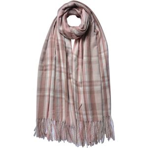 Wintersjaal Dames 68x180 cm Roze Beige Sjaal