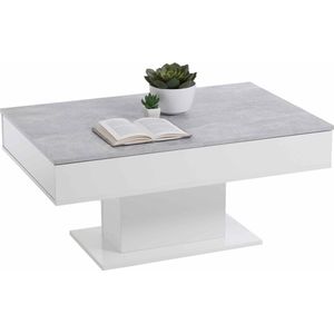 Salontafel Hebe Beton Wit - Rechthoek - 100x65cm - Hoogte 46.1 cm