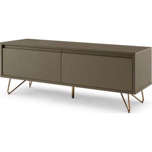 TV-meubel Lucy Grijs - MDF - Breedte 120 cm - Hoogte 45 cm - Diepte 40 cm - Met lades - Met planken - Zonder deuren