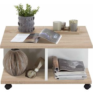 Salontafel Vince Eiken Wit - Vierkant - 70x70cm - Hoogte 36 cm