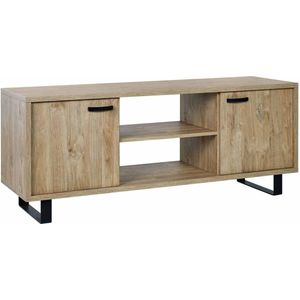TV-meubel Namibia Eiken - Breedte 170 cm - Hoogte 68 cm - Diepte 50 cm - Met planken - Met openslaande deuren