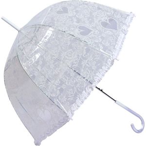 Paraplu Volwassenen 60 cm Transparant Kunststof Hartjes