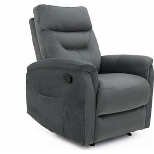 Relaxfauteuil Arya Grijs - Kunstleer - Zithoogte 49,5 cm - Zitdiepte 53 cm