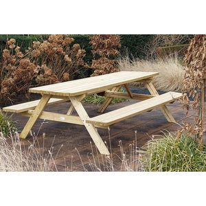 Rockwood® 6x Picknicktafel Massief Grenen Luxe Superieur 2.40m