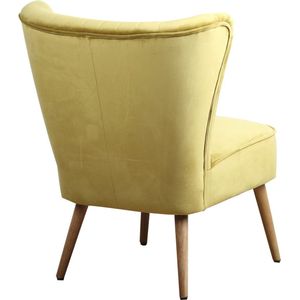 Fauteuil Guusje Oker - Velours - Zithoogte 45 cm - Zitdiepte 48 cm