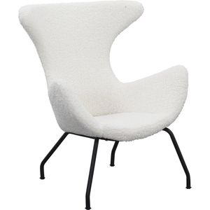Fauteuil Kylie Wit - Stof - Zithoogte 37 cm - Zitdiepte 47 cm