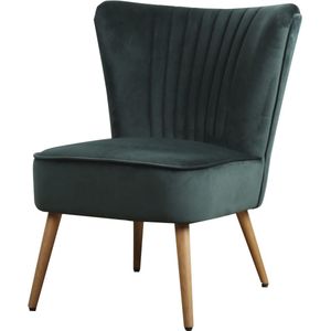 Fauteuil Guusje Groen - Velours - Zithoogte 45 cm - Zitdiepte 48 cm