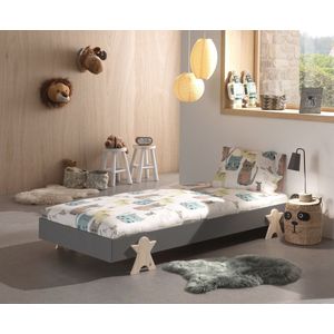 Kinderbed Nynke Grijs - MDF hout - Hoogte 27.5 cm