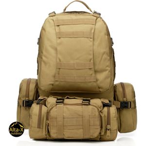 Alta-X Tactische Backpack Khaki XL 50Liter - Leger rugzak - Survival backpack - Survival rugtas