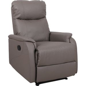 Relaxfauteuil Sascha Taupe - Kunstleer - Zithoogte 50 cm - Zitdiepte 53 cm