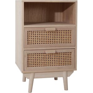 Ladekastje Freja Rotan - MDF - Breedte 42 cm - Hoogte 68 cm - Diepte 36 cm - Met lades - Met planken - Zonder deuren