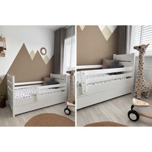 Rockwood® Peuterbed Milly en Mo Wit Totaalpakket (met matras, molton, hoeslaken, dekbed en kussen) met lattenbodem, matras Polyclean De Luxe en bedtextielpakket