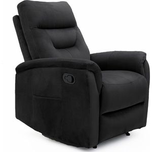 Relaxfauteuil Arya Zwart - Kunstleer - Zithoogte 49,5 cm - Zitdiepte 53 cm