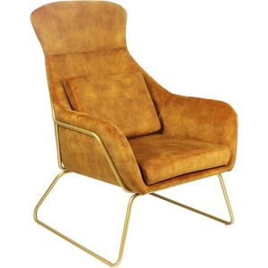 Fauteuil Adriana Goud - Fluweel - Zithoogte 40 cm - Zitdiepte 53 cm