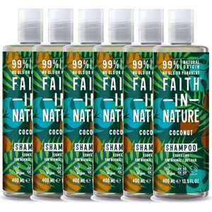 FAITH IN NATURE - Shampoo Coconut - 6 Pak - voordeelverpakking
