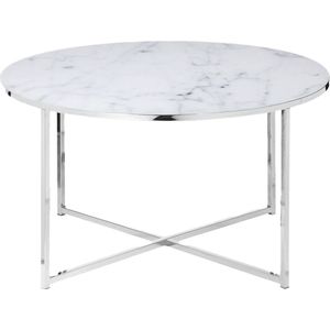 Salontafel Yasmin Chroom - Metaal - Rond - 80x80cm - Hoogte 45 cm