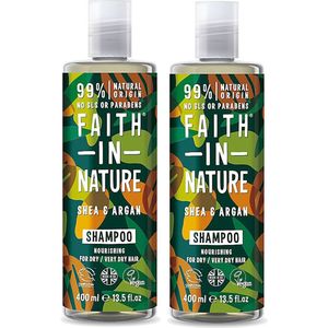 Faith in Nature - Shea & Argan Shampoo - 400ml - 2 Pak