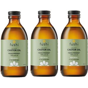 Fushi Wellbeing - Castor Olie - 3 x 250ml - Biologisch - Weldadig voor huid en haar