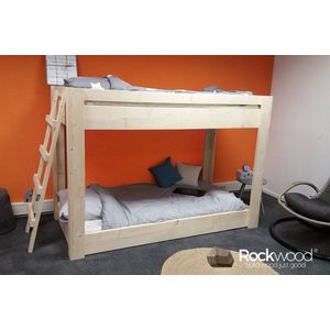 Rockwood® Halfhoogslaper/Stapelbed Steigerhout Stijn naturel onbehandeld