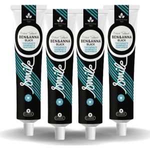BEN&ANNA - Toothpaste Smile with Fluoride Black - 75ml - 4 Pak
