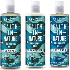 FAITH IN NATURE - Fragrance Free - Shampoo + Conditioner + Body Wash - 3 Pak - Voordeelverpakking