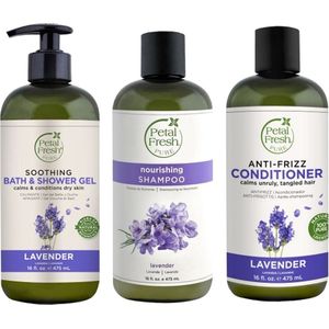 PETAL FRESH - Lavender - Bath & Shower Gel + Shampoo + Conditioner- 3 Pak